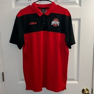 Nike LeBron Elite Ohio State Buckeyes Dri-Fit Coaches Polo sz. Men’s Large RARE